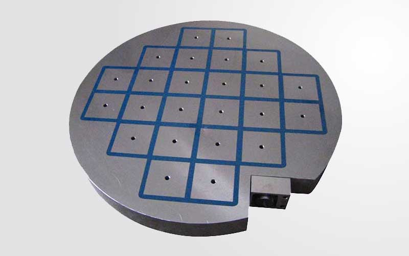Round electro permanent magnetic chuck with square poles